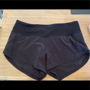 Lululemon speed up size 2 black shorts 2.5”